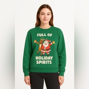 Green Holiday Spirits Sweatshirt